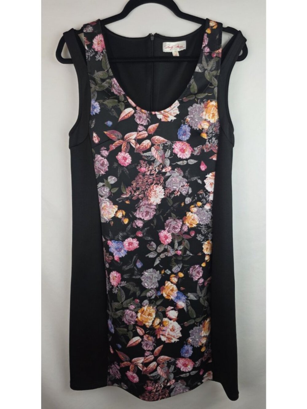 Marilyn Monroe Women's Dress Size XL Black Floral Cold Shoulder Sleeveless